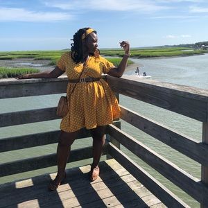 Shein Mustard Polka Dot Dress